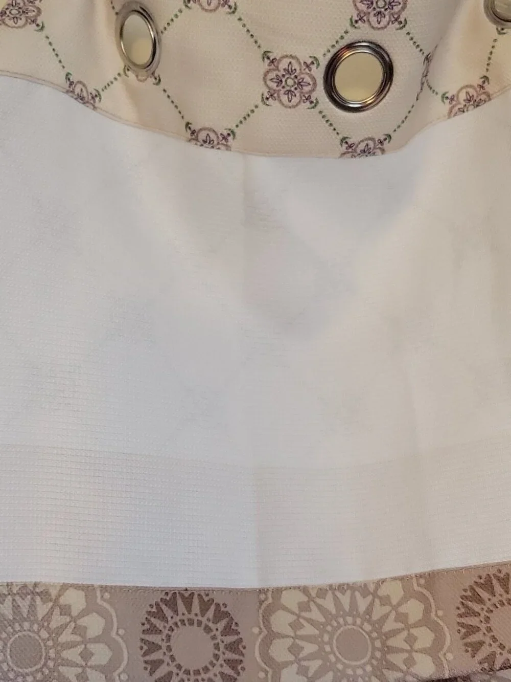 Polyester Floral Valance w/ Metal Grommets White Orange Purple Green Gray, (3)